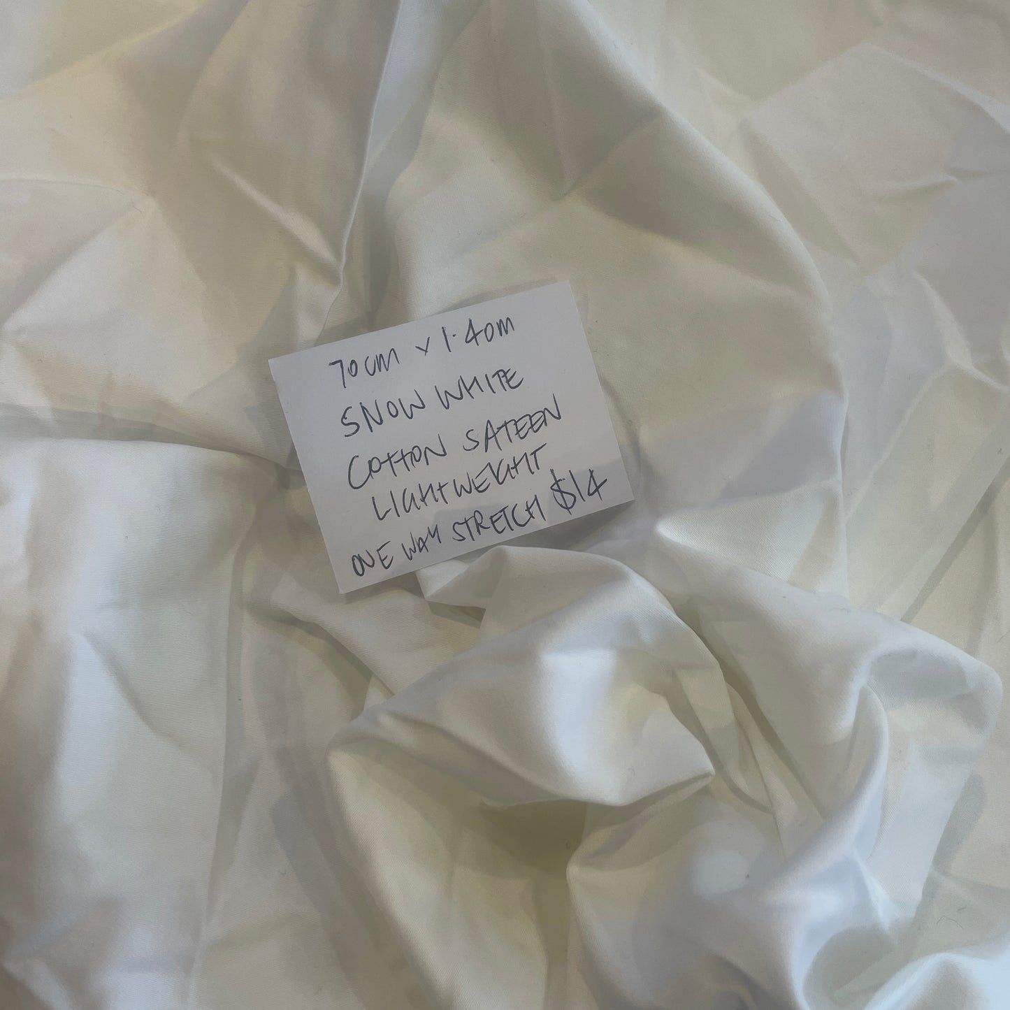 70cm snow white stretch cotton sateen
