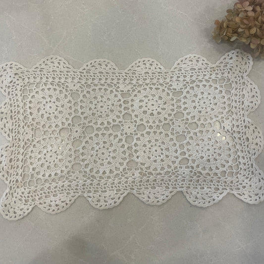 vintage beige crochet doily #10