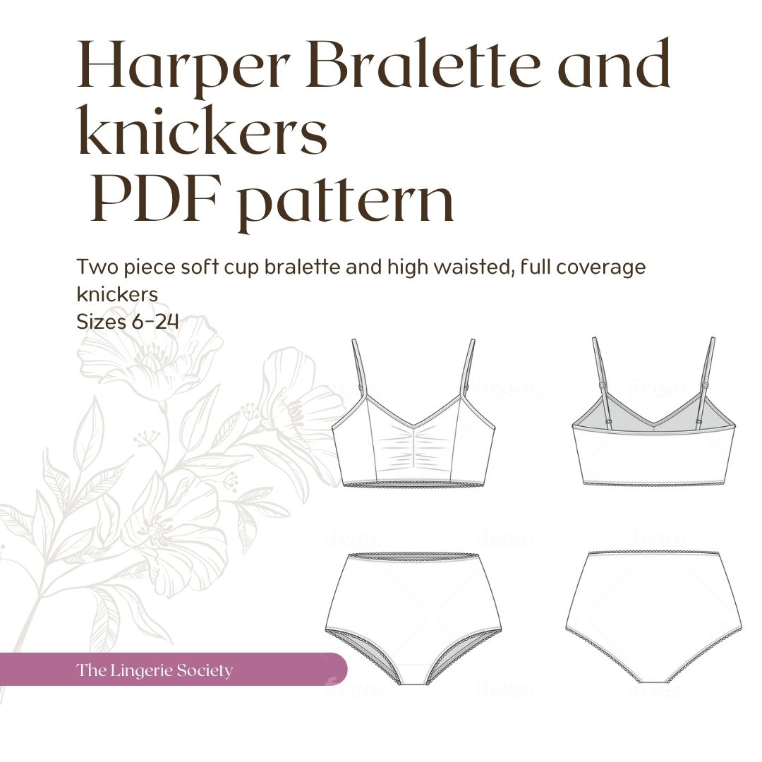 Harper bralette and knickers PDF pattern