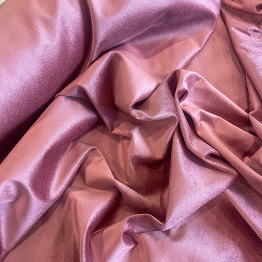 Dusty pink stretch woven velvet