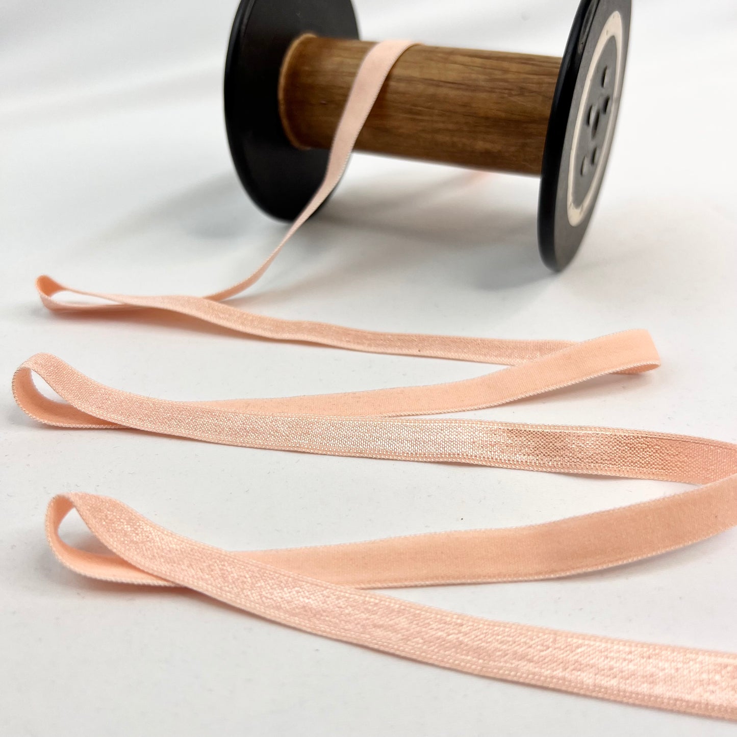 10mm petal peach soft satin elastic