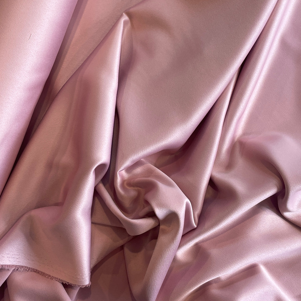 Rose pink luxe drape stretch satin
