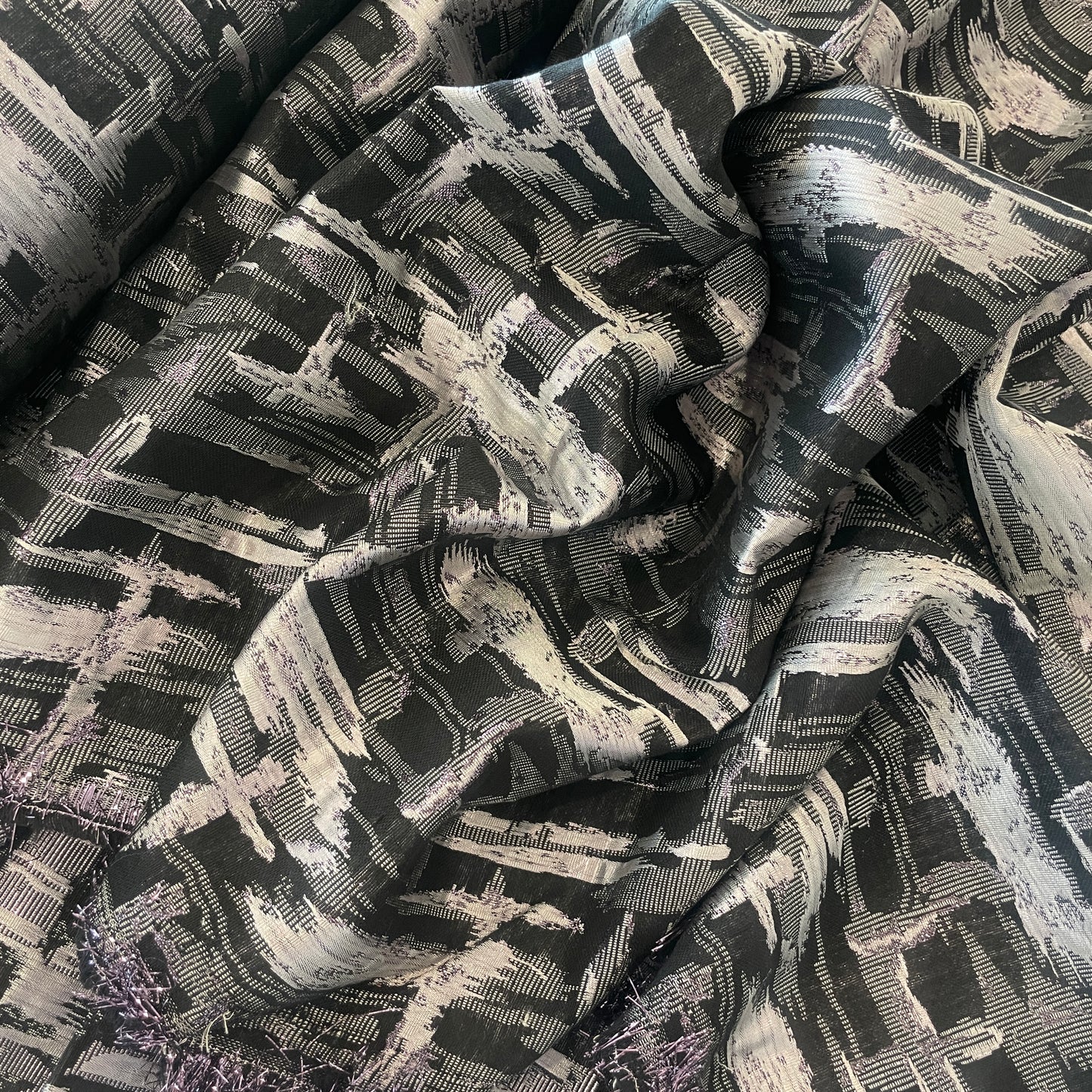 Silver blocks lurex brocade