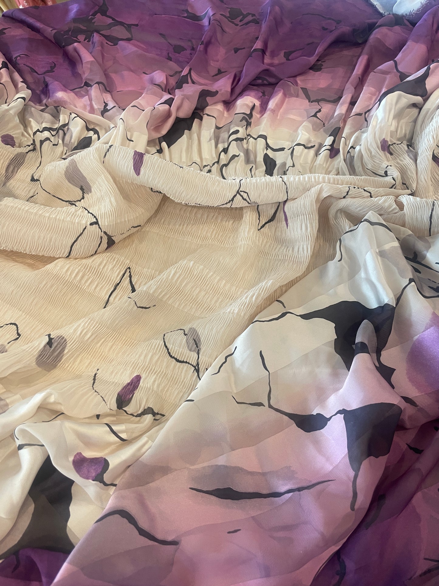 4.5m amethyst shirred satin