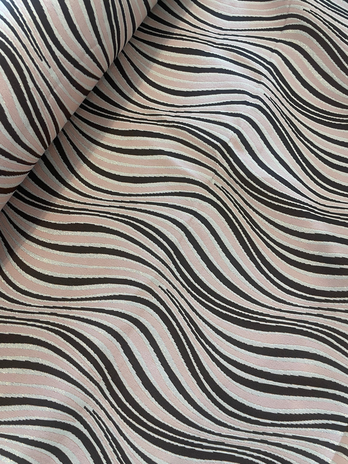 Rose mocha swirl lurex brocade