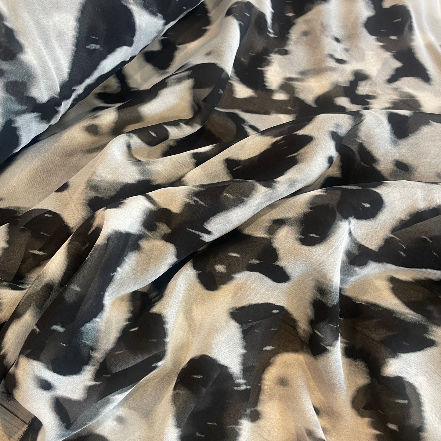 Midnight shadows silk georgette