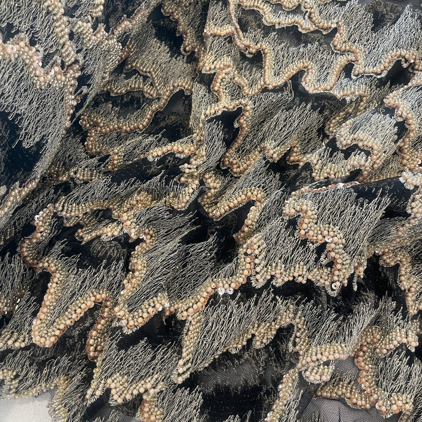 Diamond peaks beaded tulle