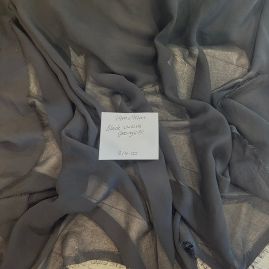 1.4m Black Viscose Georgette