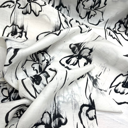 1 metre Wilting Rose Fine Silk Cotton Voile