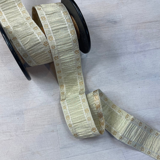 Gold Embroidered Taffeta Ribbon