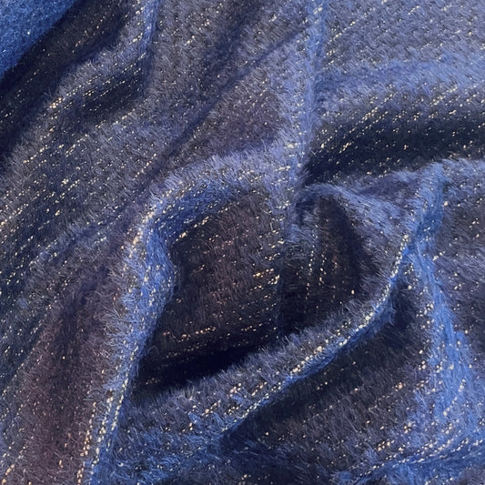 Navy brushed boucle coating