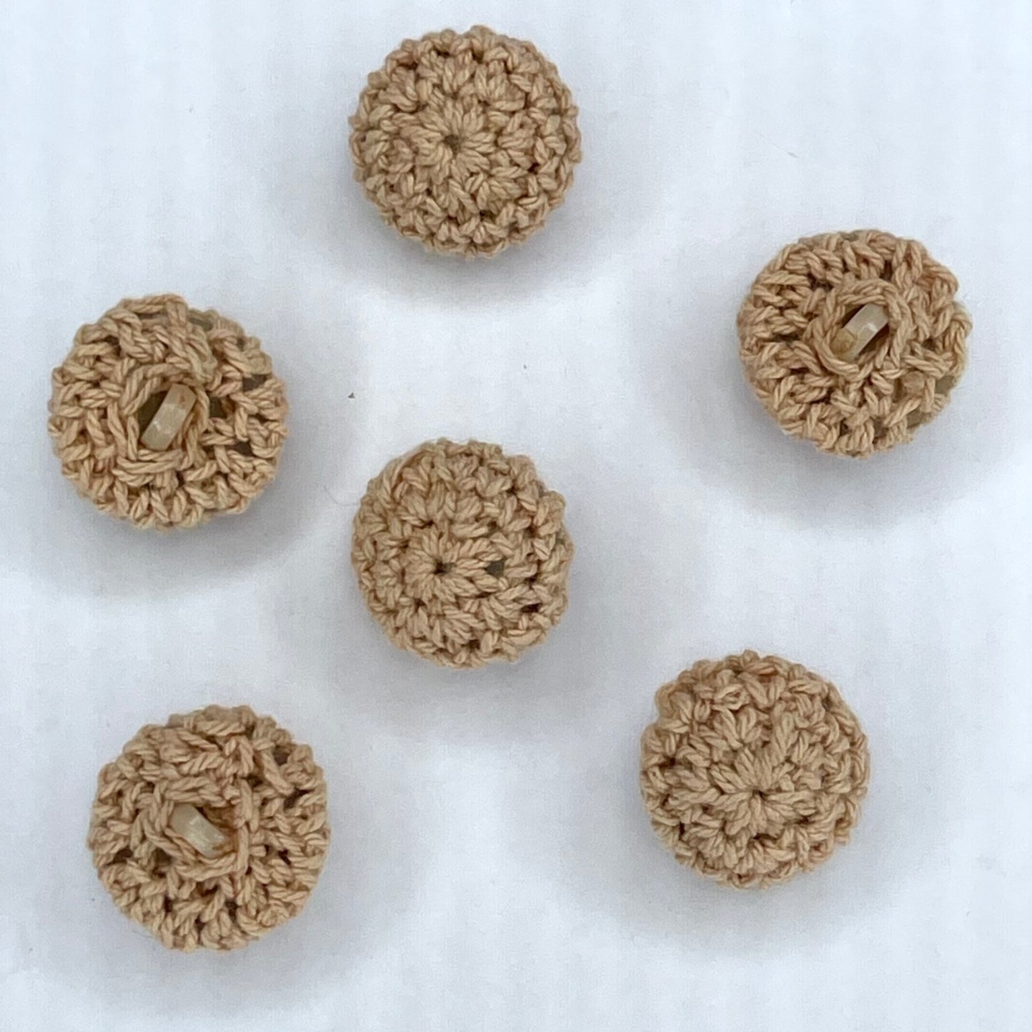 20mm Coffee Cotton Crochet Cover Button