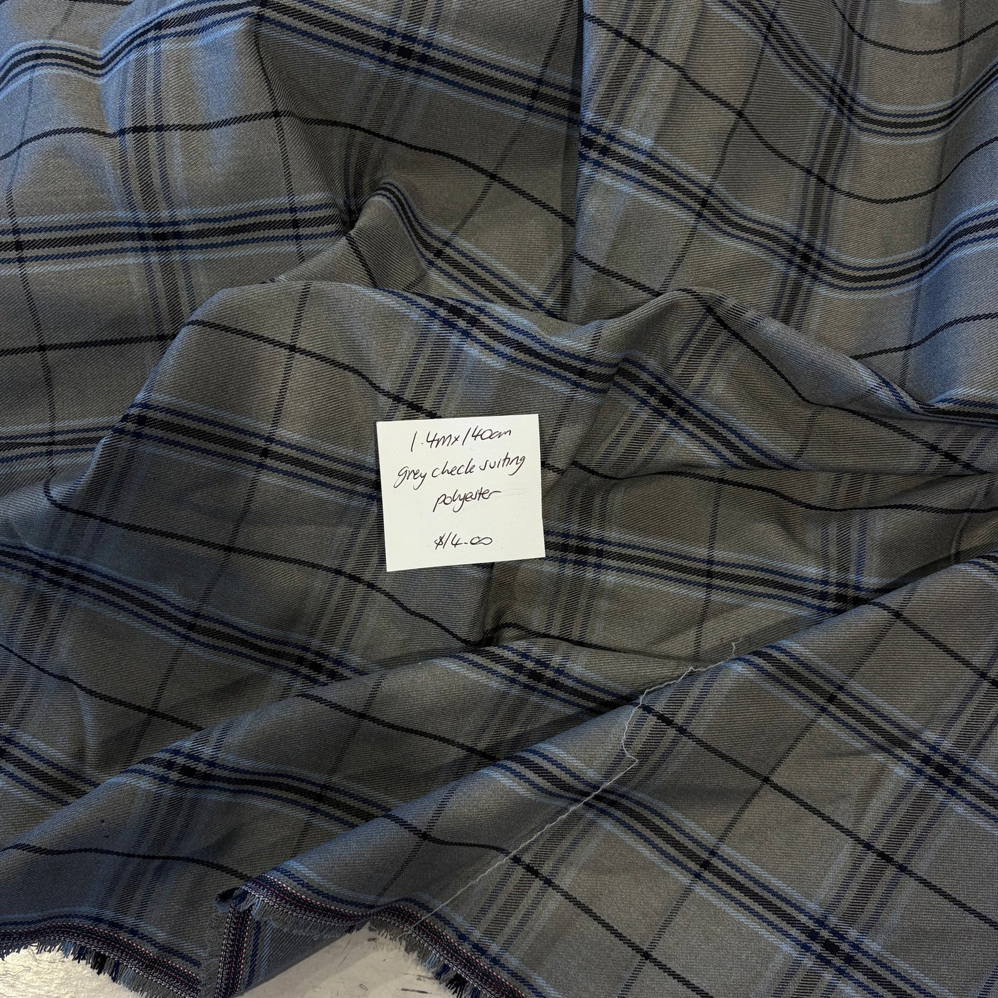 1.4m Grey Check Suiting