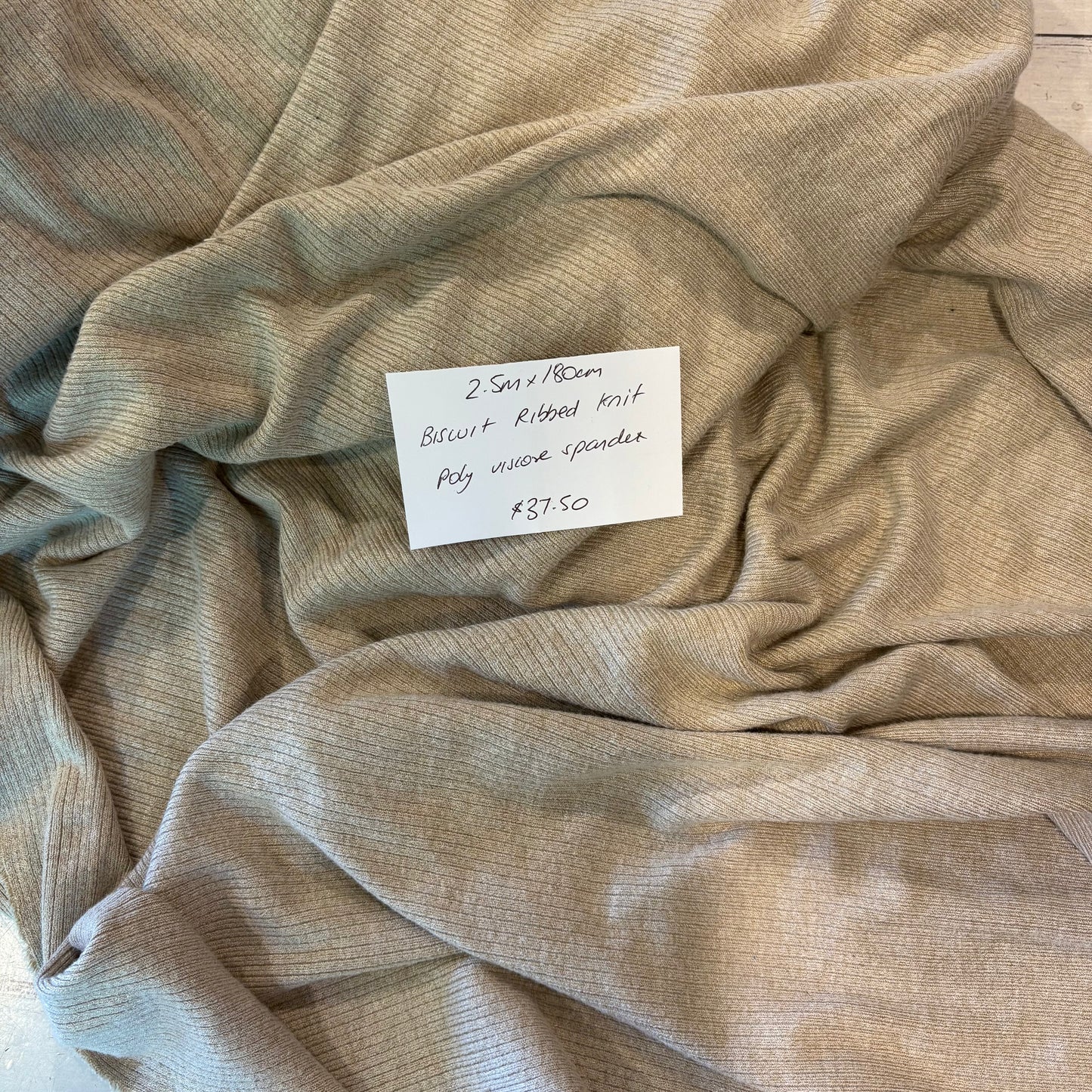 2.5m Biscuit Ribbed Knit