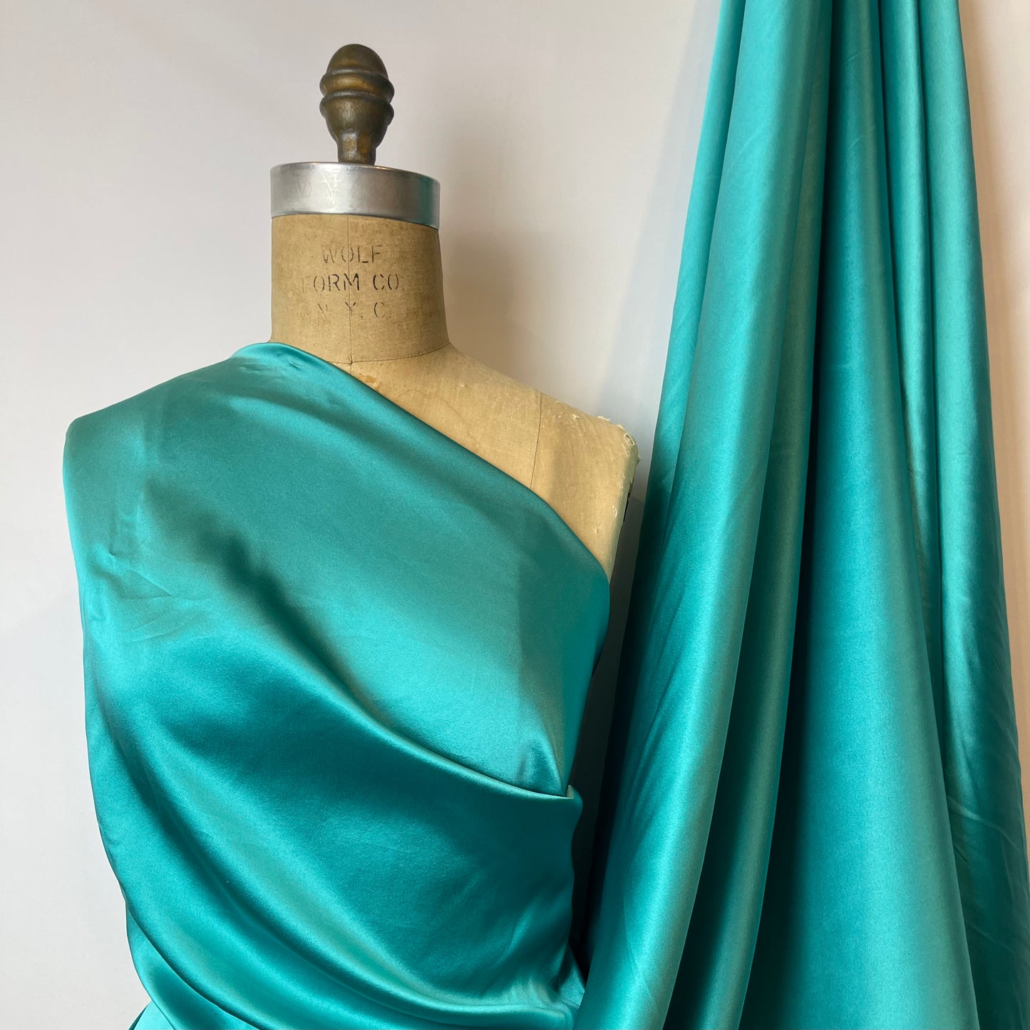 Jade silk satin