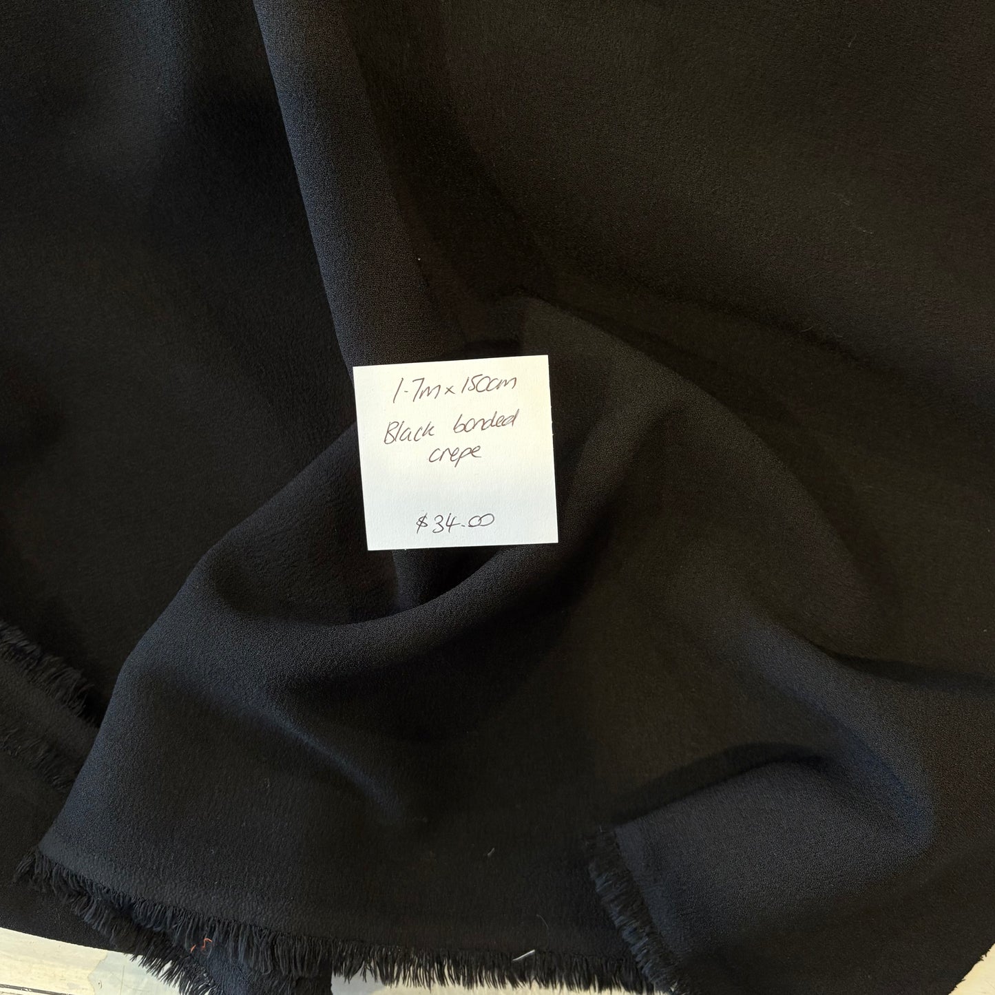 1.7m Black Bonded Crepe