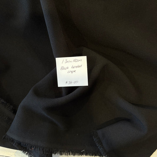1.7m Black Bonded Crepe
