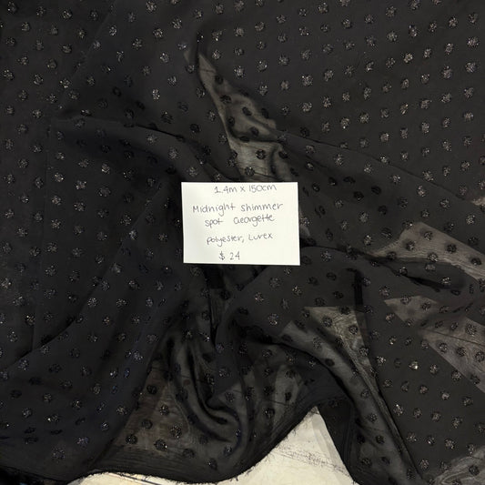 1.4m Midnight Shimmer Spot Georgette