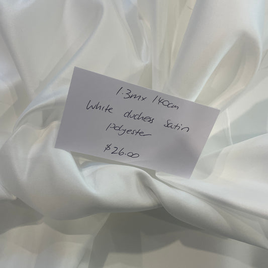 1.3m white duchess satin
