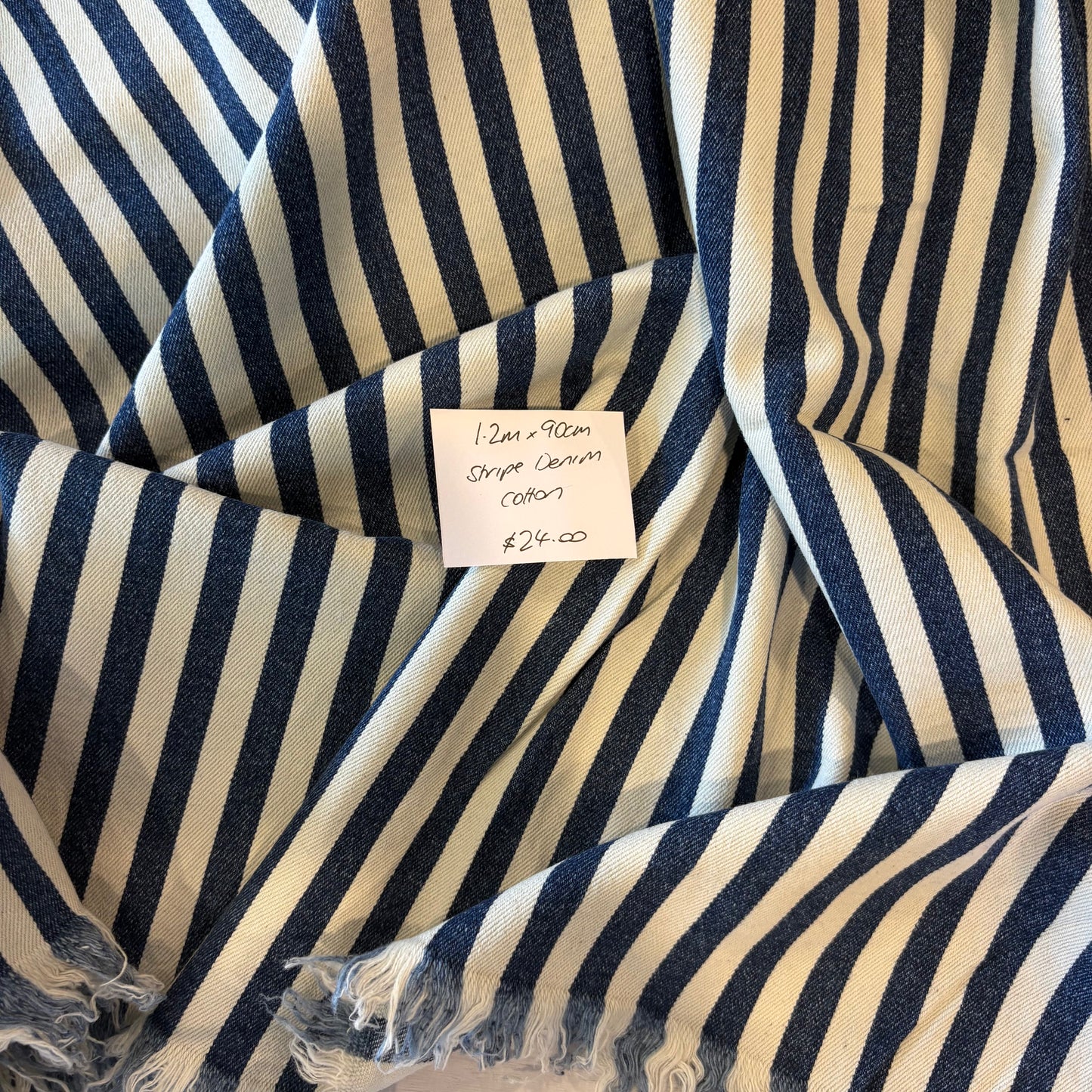 1.2m Stripe Denim Cotton