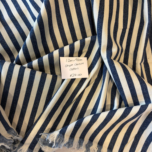 1.2m Stripe Denim Cotton