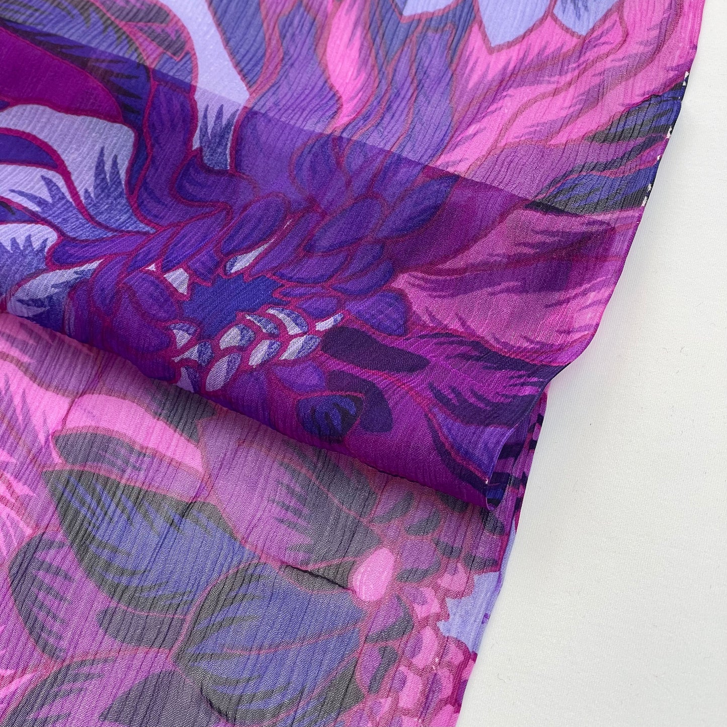 1mtr Mulberry Bloom Crinkle Silk Chiffon