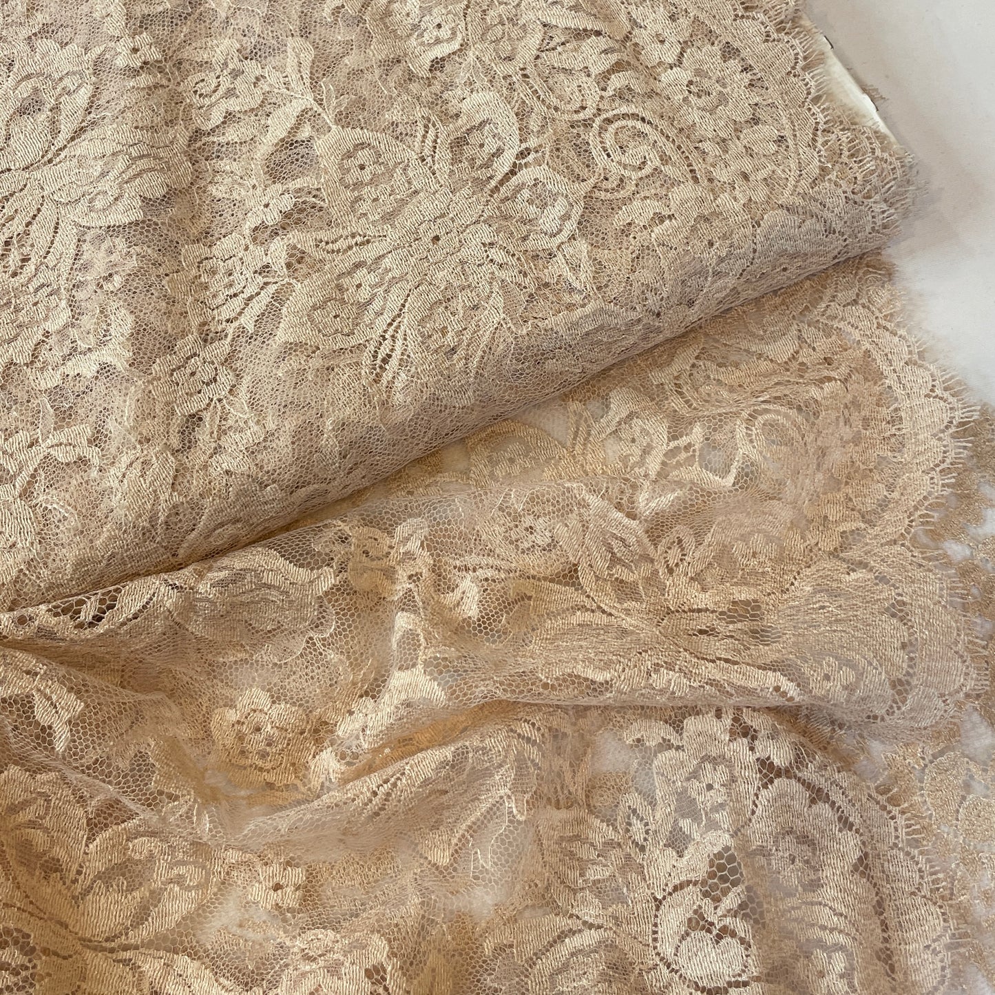 Florence peach blush French Chantilly Lace