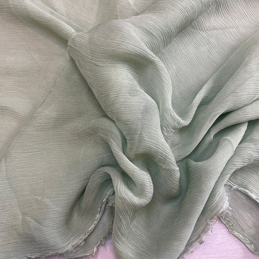 Sage  Crinkle Viscose Georgette