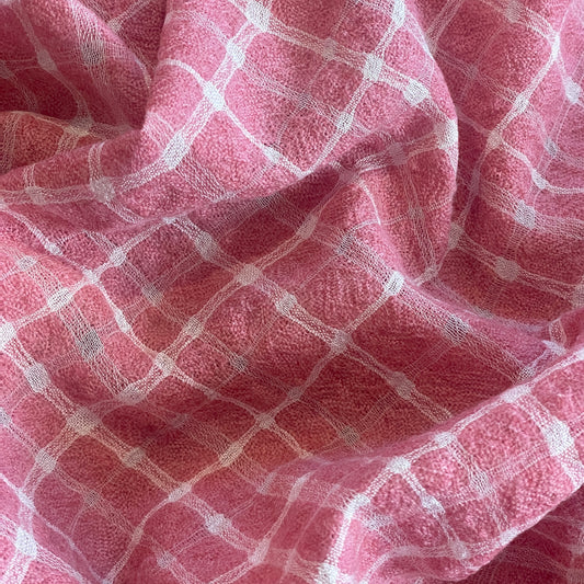 strawberry check Japanese wool gauze