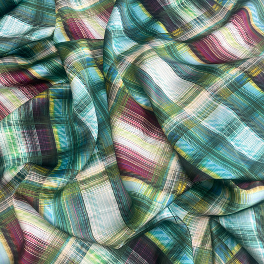 Carrie check luxe drape satin