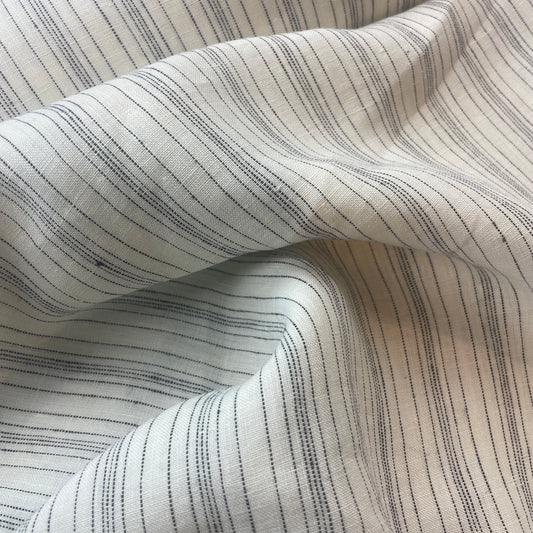 Yarn dyed pin stripe Belgian linen