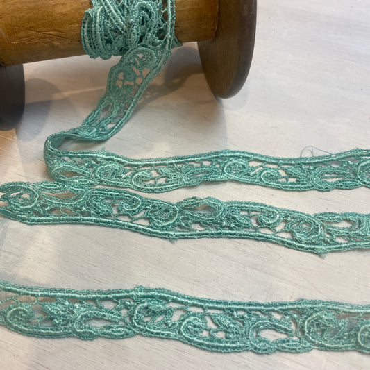 Bright Spearmint Fleur Guipure Trim