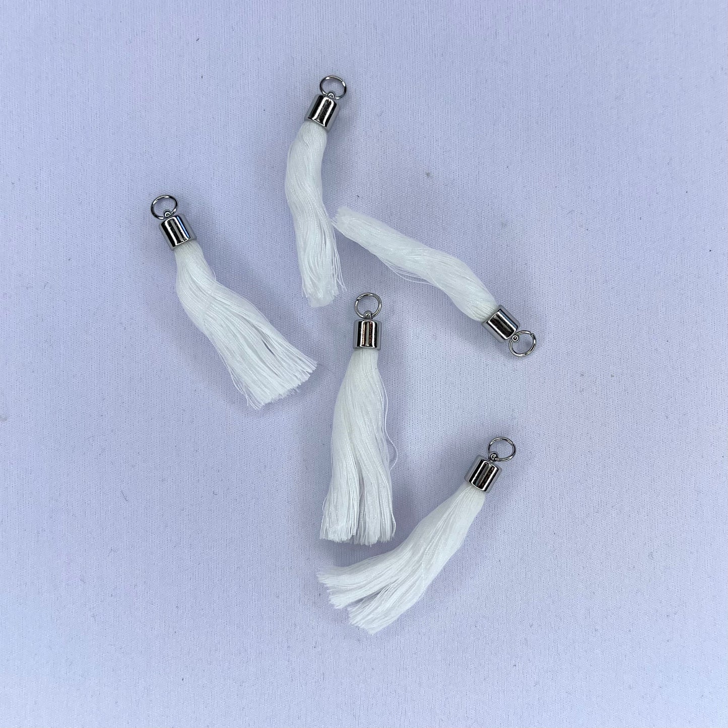 Silver / White Tassle