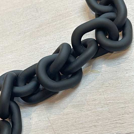 Rubberised Plasric Black Chain Piece