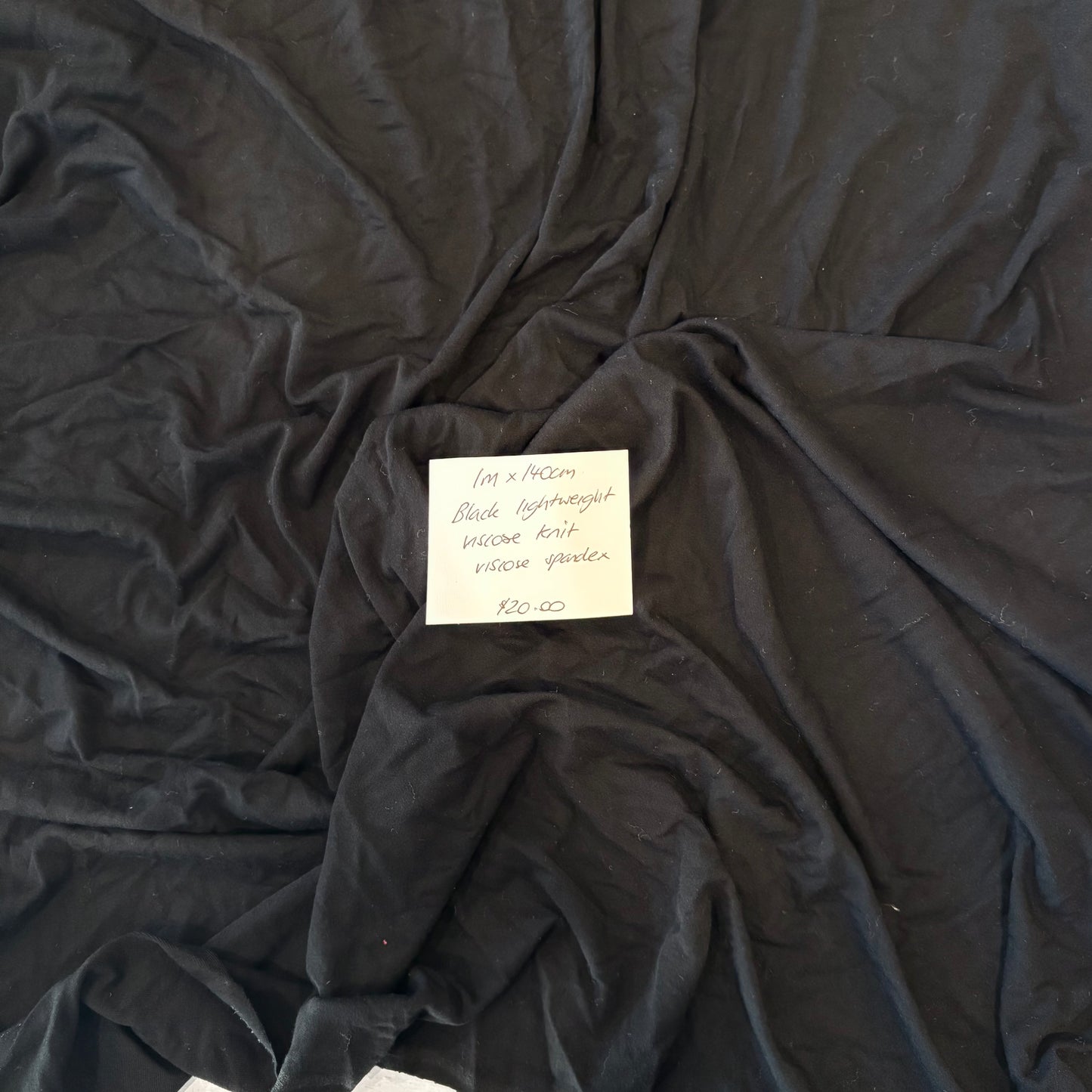 1m Black Lightweight Viscose Knit