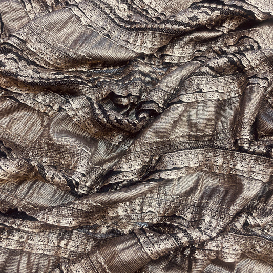 Hallie ruffled metallic stretch lace