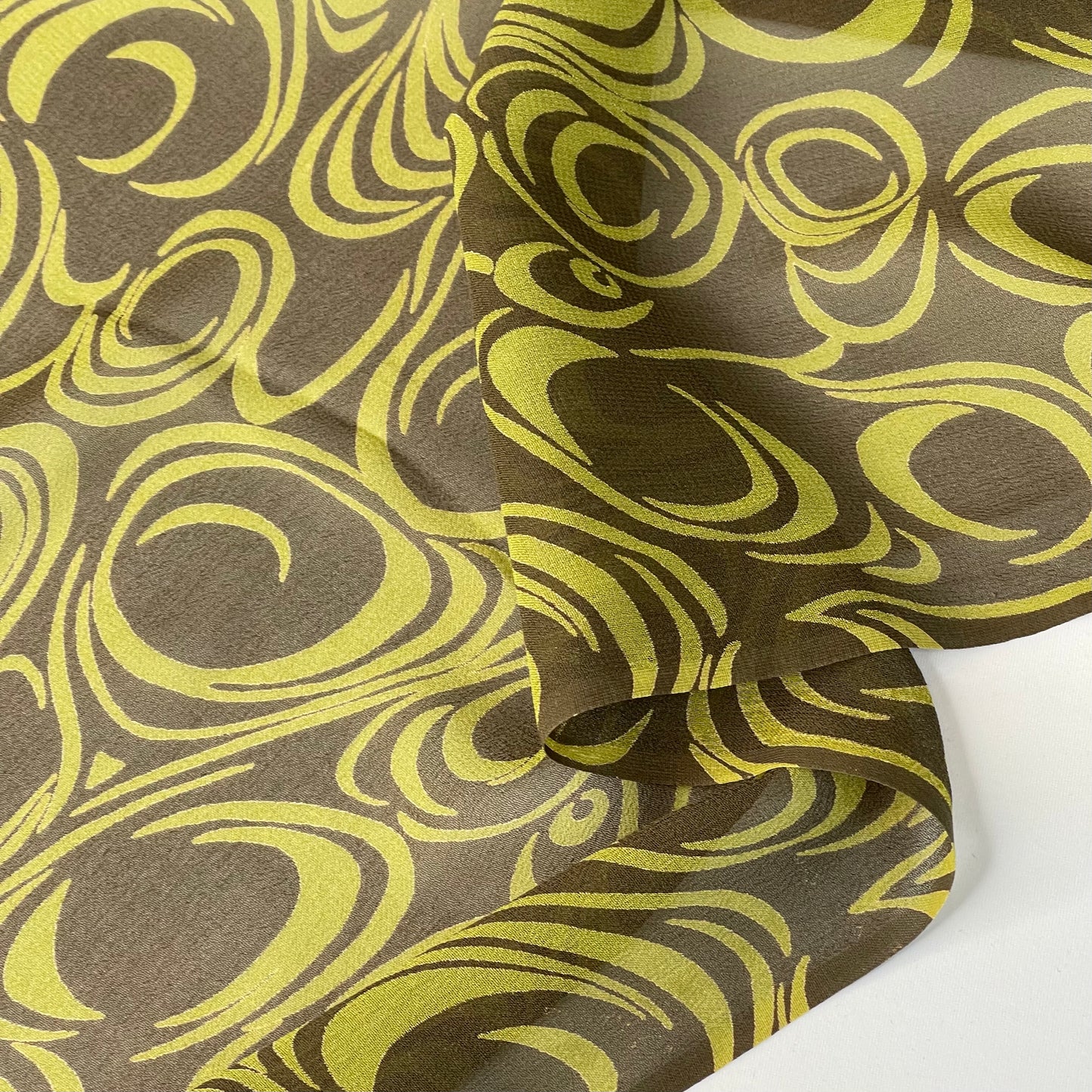 Wasabi Swirl Silk Georgette