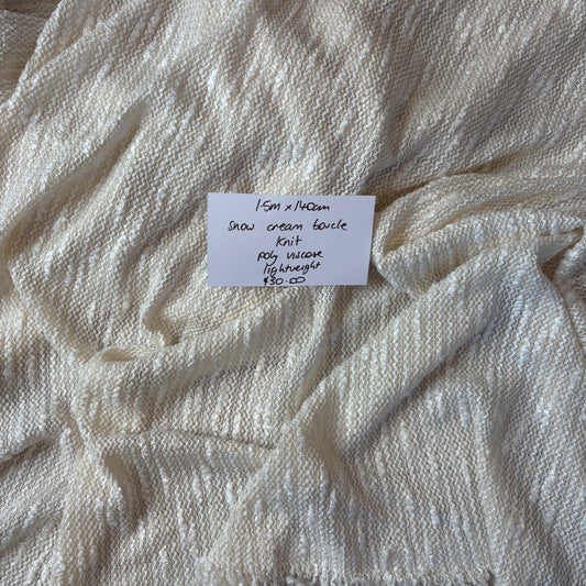 1.5m Snow Cream Boucle Knit