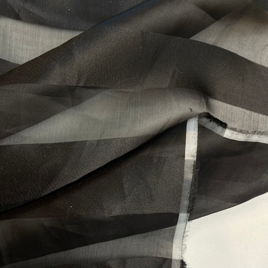 Soho Black Stripe Silk Organza