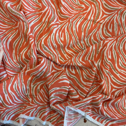 2m Orange Tiger Viscose Challis