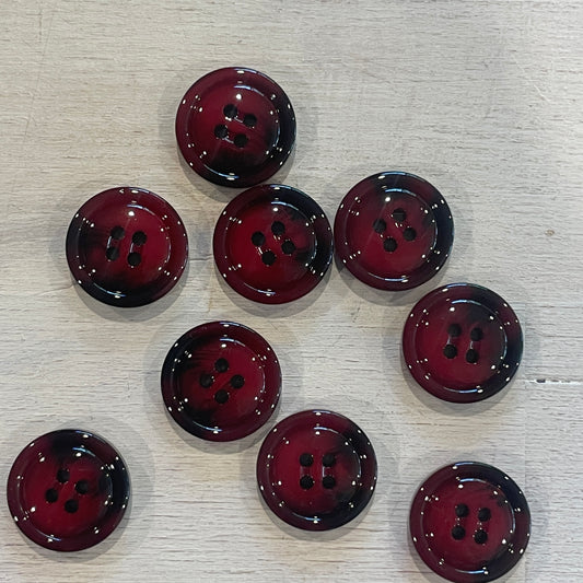 20mm Ruby 4 hole retro Button