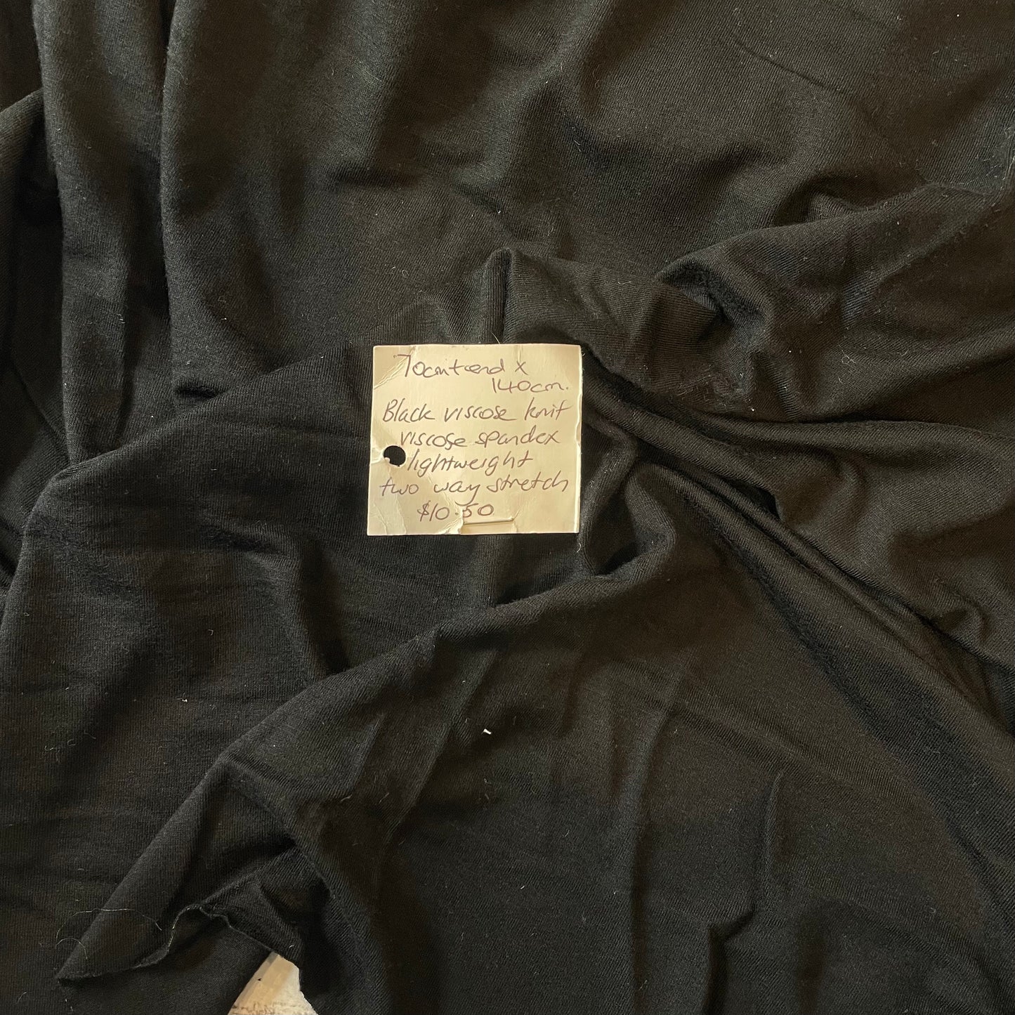 70cm Black Viscose Knit