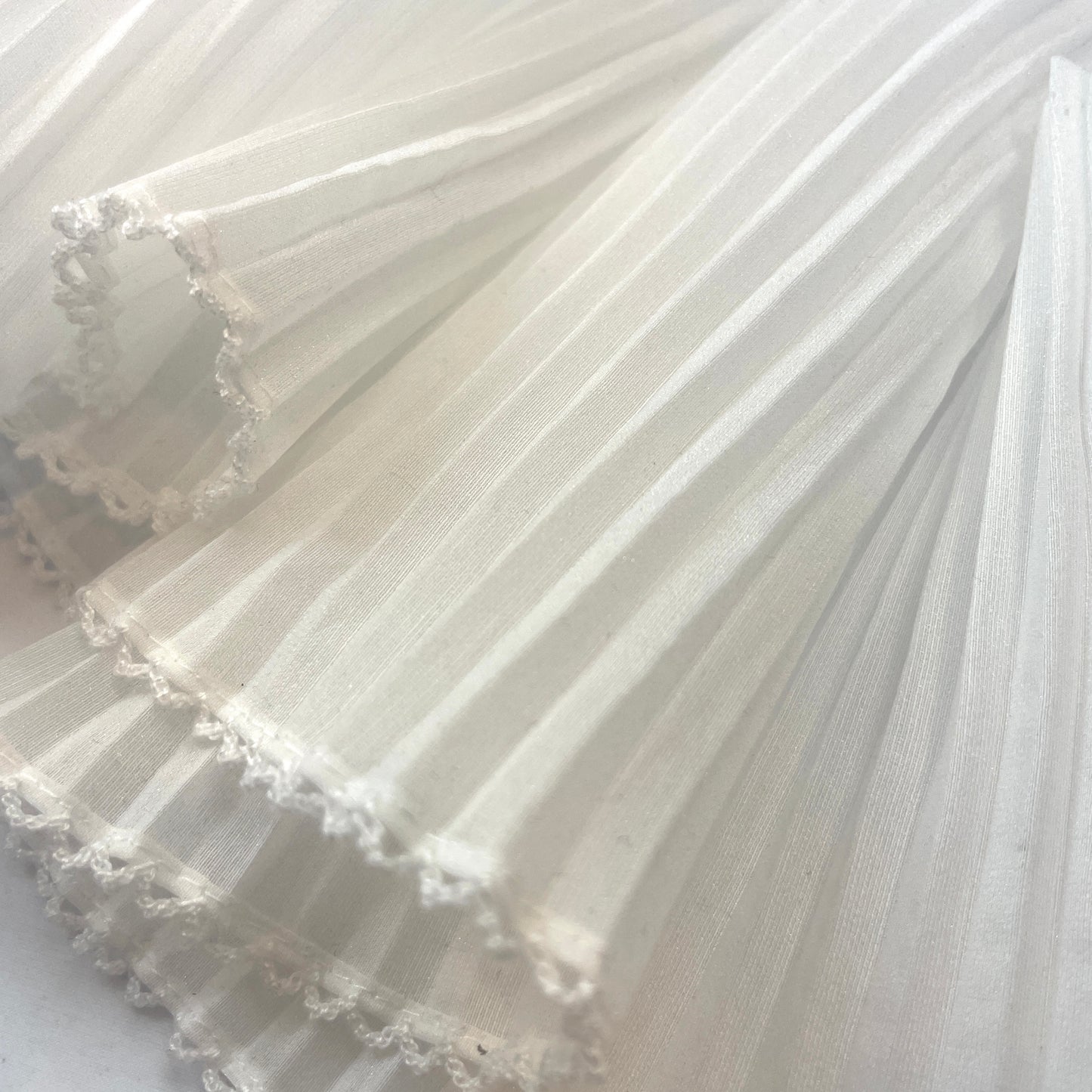 Ivory pleated frill trim 15cm