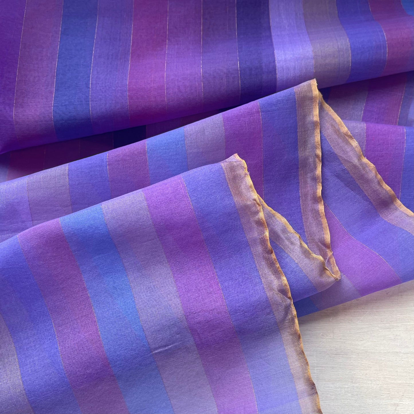 2.4mtrs Multicoloured Striped Silk Organza