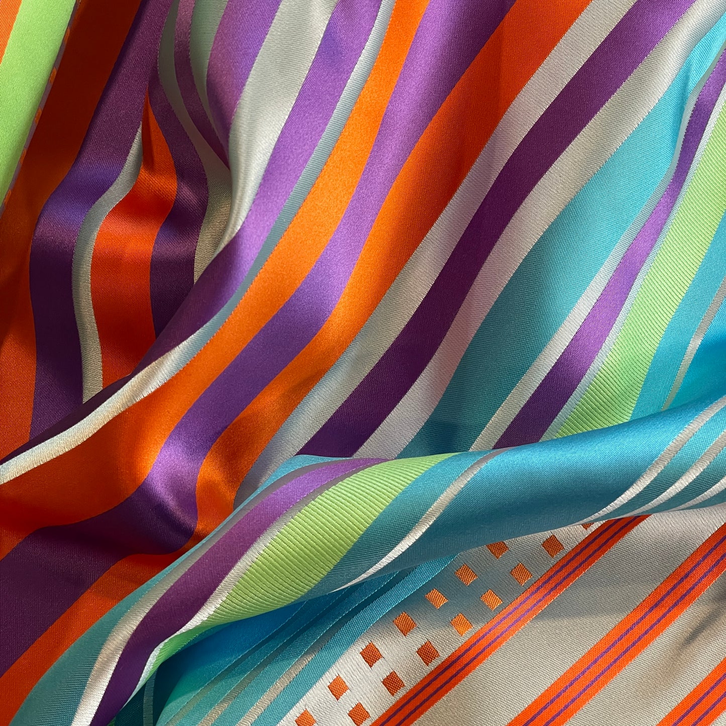 Carnival stripe jacquard satin