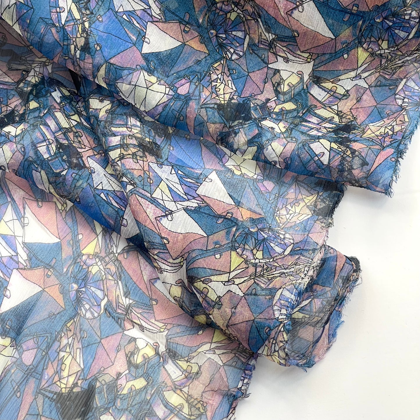 Kaleidoscope City Crinkle Silk Chiffon