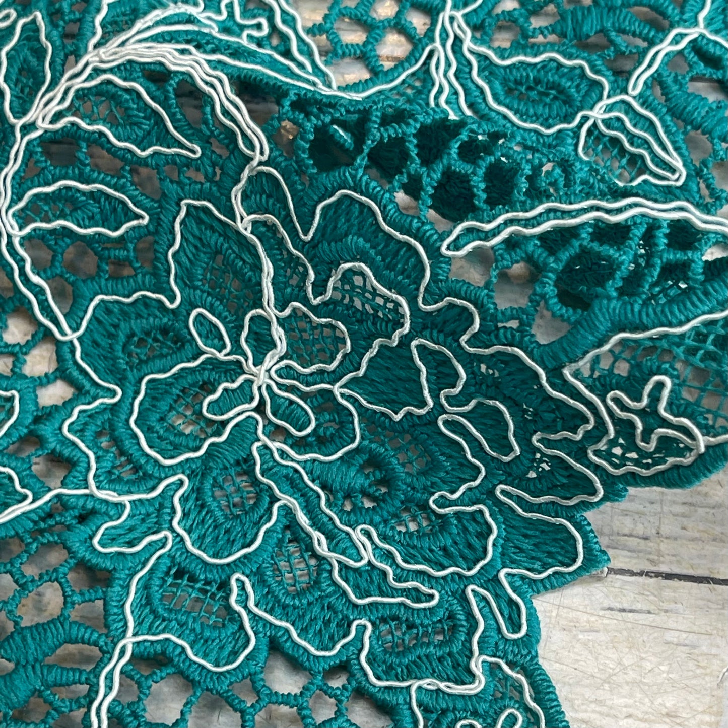 Barcelona Teal Corded Lace