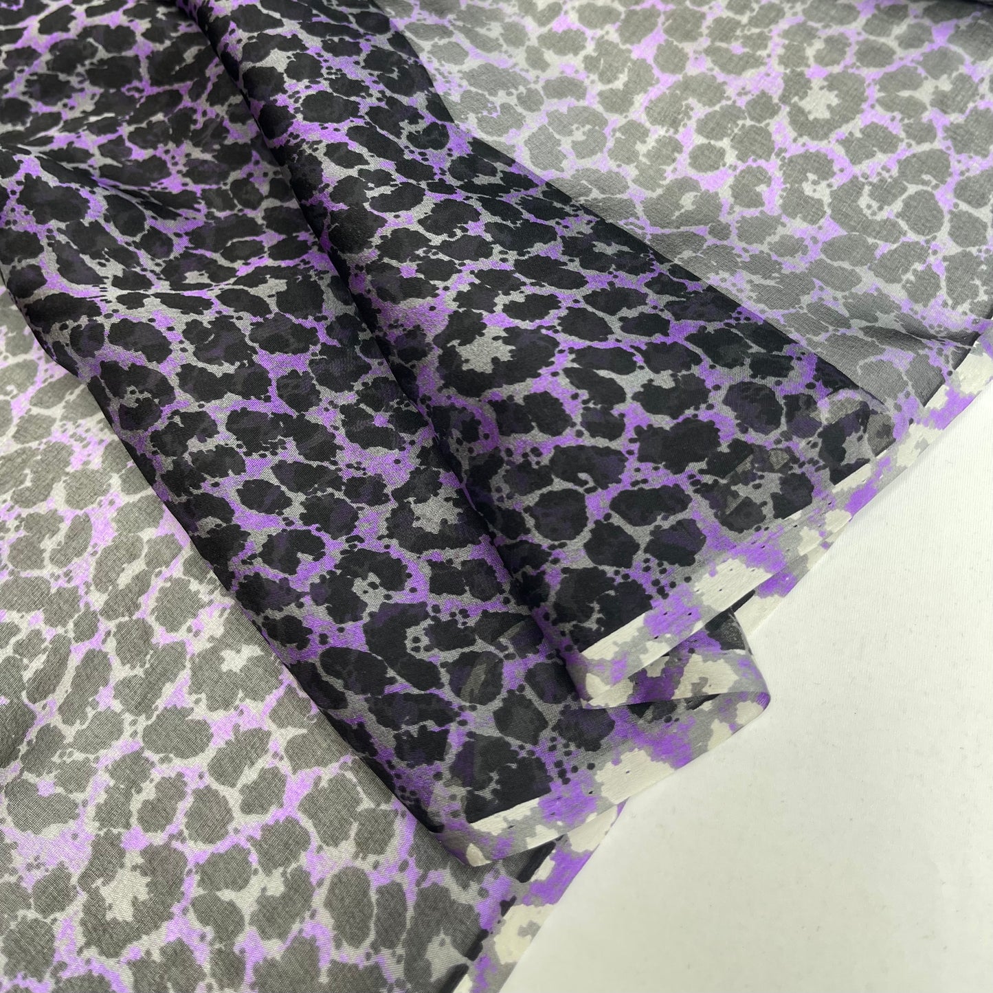 Purple Leopard Silk Chiffon