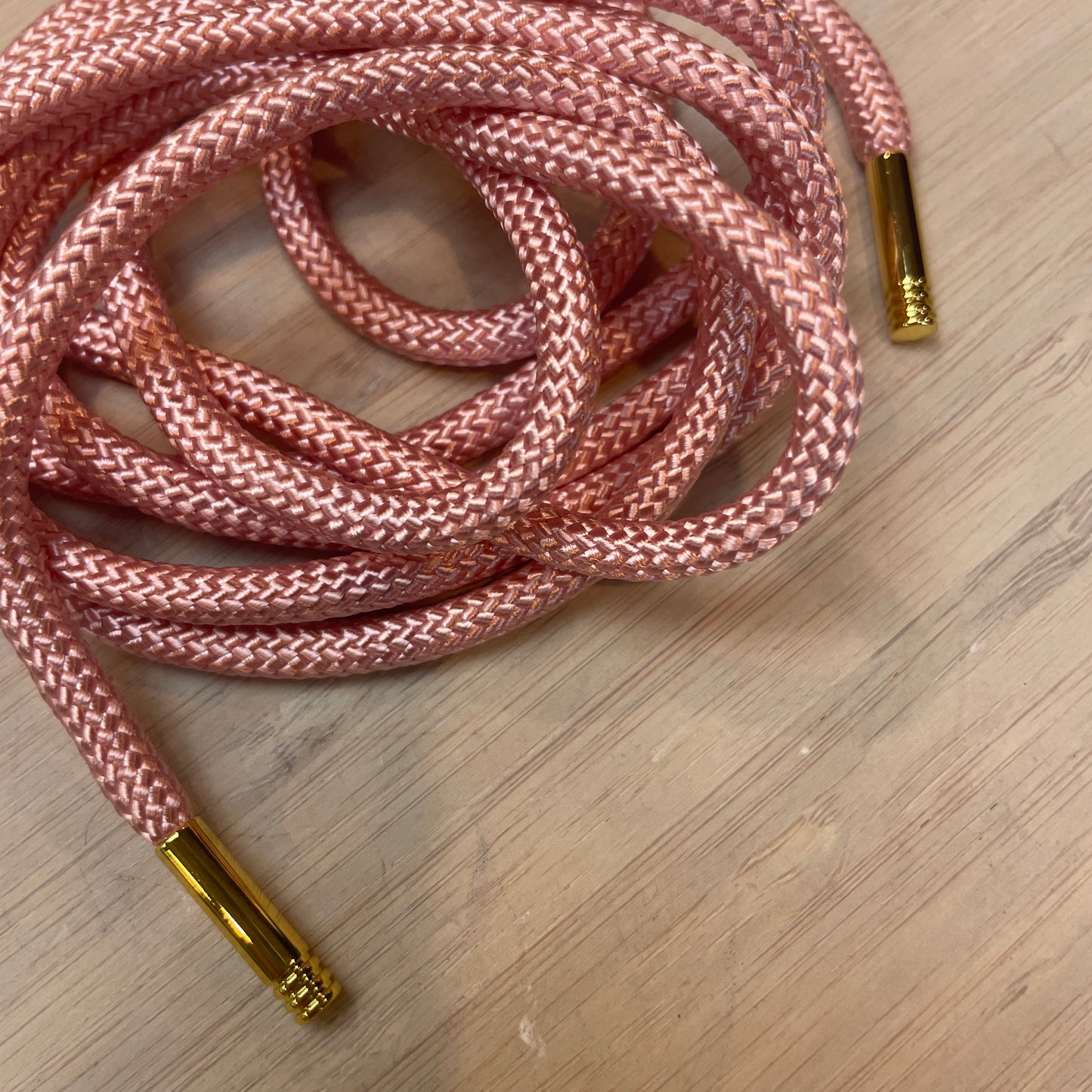 Rose pink toggled cord tie 170cm