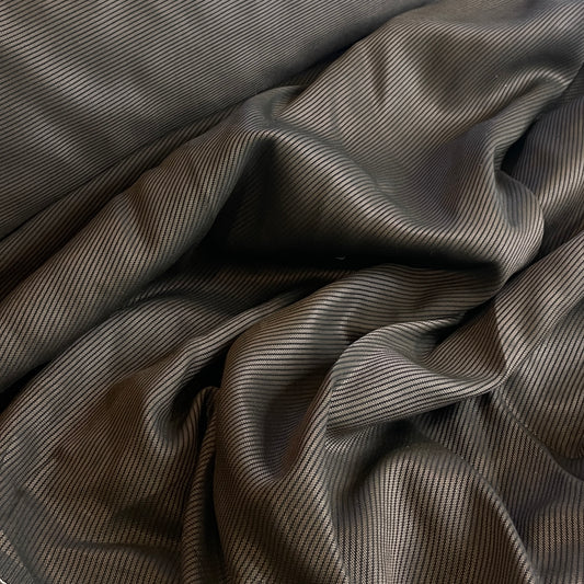 Chocolate stripe lightweight viscose satin